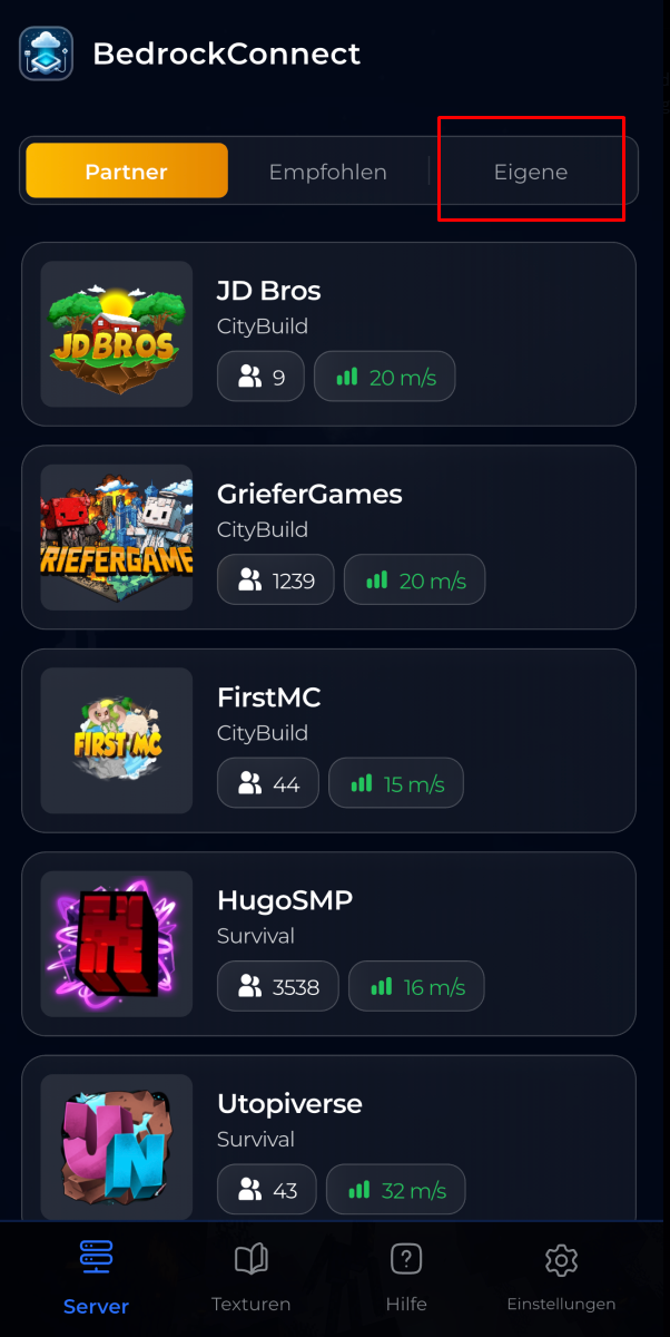 Server in BedrockConnect hinzufügen